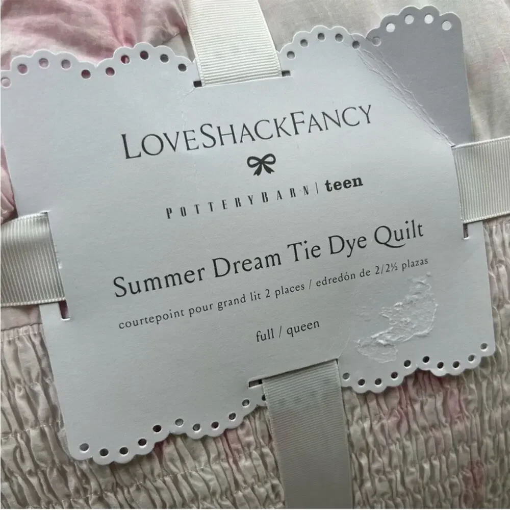 LoveShackFancy x Pottery Barn Full / Queen Summer Dream Tie Dye Quilt NWT